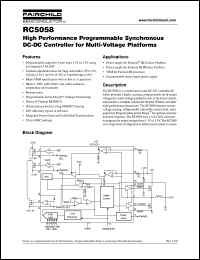 RC5058 datasheet: High Performance Programmable Synchronous DC-DC Controller for Multi-Voltage Platforms RC5058
