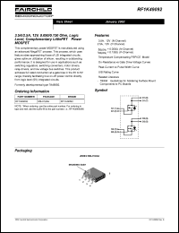 RF1K49092 datasheet: 3.5A/2.5A, 12V, 0.050/0.130 Ohm, Logic Level, Complementary LittleFET Power MOSFET Features 3.5A, 12V (N-Channel) RF1K49092