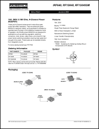RF1S640SM datasheet: 18A, 200V, 0.180 Ohm, N-Channel Power MOSFETs RF1S640SM