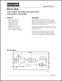 RV4140A datasheet: Low Power Two-Wire Ground Fault Interrupter Controller RV4140A