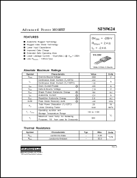 SFS9624 datasheet: Advanced Power MOSFET SFS9624