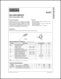 SGL25N120RUFD datasheet: Short Circuit Rated IGBT SGL25N120RUFD
