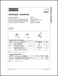 SGU20N40L datasheet: IGBT SGU20N40L