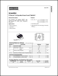 SI3445DV datasheet: P-Channel 1.8V Specified PowerTrench MOSFET SI3445DV