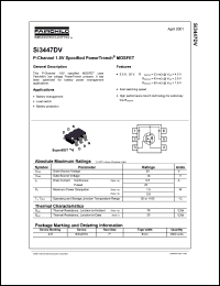 SI3447DV datasheet: P-Channel 1.8V Specified PowerTrench MOSFET SI3447DV