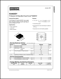 SI4463DY datasheet: P-Channel 2.5V Specified PowerTrench MOSFET SI4463DY