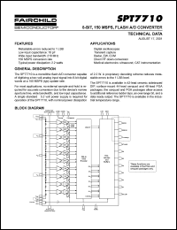 SPT7710 datasheet: 8-BIT, 150 MSPS, FLASH A/D CONVERTER SPT7710