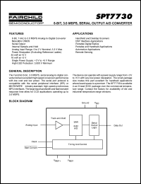 SPT7730 datasheet: 8-BIT, 3.0 MSPS, SERIAL OUTPUT A/D CONVERTER SPT7730