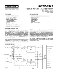 SPT7861 datasheet: 10-BIT, 40 MSPS, 160 mW A/D CONVERTER SPT7861