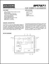 SPT7871 datasheet: 10-BIT, 100 MSPS TTL A/D CONVERTER SPT7871