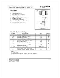 SSD2007A datasheet: Dual N-CHANNEL POWER MOSFET SSD2007A