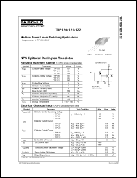 TIP121 datasheet: NPN Epitaxial Darlington Transistor TIP121