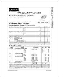 TIP31 datasheet: NPN Epitaxial Silicon Transistor TIP31