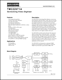 TMC22071A datasheet: Genlocking Video Digitizer TMC22071A