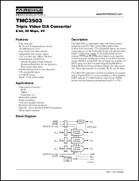 TMC3503X50 datasheet: Triple Video D/A Converter 8 bit, 80 Msps, 5V TMC3503X50