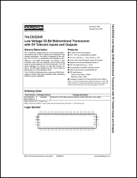 74LCX32245 datasheet: Low Voltage 32-Bit Bidirectional Transceiver with 5V Tolerant Inputs and Outputs 74LCX32245