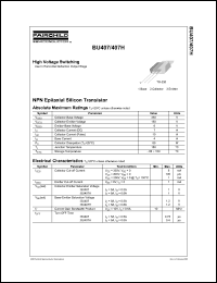 BU407H datasheet: NPN Epitaxial Silicon Transistor BU407H