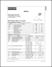 2N6520 datasheet: PNP Epitaxial Silicon Transistor - High Voltage Transistor 2N6520