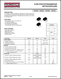 CNX35U datasheet: 6-PIN PHOTOTRANSISTOR OPTOCOUPLERS CNX35U