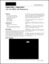 FAN2502 datasheet: 150 mA CMOS LDO Regulators FAN2502