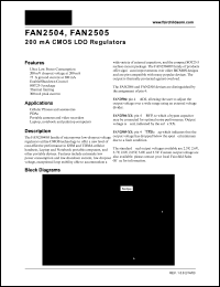 FAN2504 datasheet: 200 mA CMOS LDO Regulators FAN2504