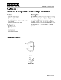 FAN4041DI datasheet: Precision Micropower Shunt Voltage Reference FAN4041DI