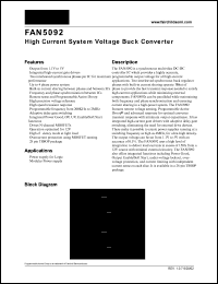 FAN5092 datasheet: High Current System Voltage Buck Converter FAN5092