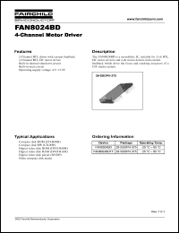 FAN8024BD datasheet: 4-Channel Motor Driver FAN8024BD