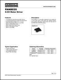 FAN8035 datasheet: 6-CH Motor Driver FAN8035