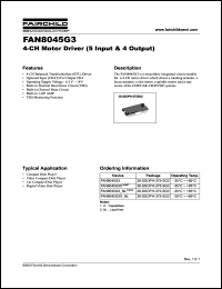 FAN8045G3 datasheet: 4-CH Motor Driver (5 Input & 4 Output) FAN8045G3