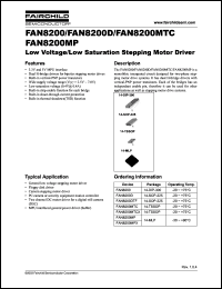 FAN8200D datasheet: Low Voltage/Low Saturation Stepping Motor Driver FAN8200D