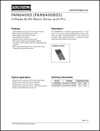 FAN8400BD3 datasheet: 3-Phase BLDC Motor Driver with PLL FAN8400BD3