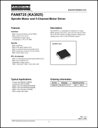 FAN8725 datasheet: Spindle Motor and 5-Channel Motor Driver FAN8725