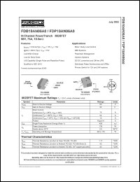 FDB10AN06A0 datasheet: N-Channel PowerTrench  MOSFET 60V, 75A, 10.5mOhm FDB10AN06A0