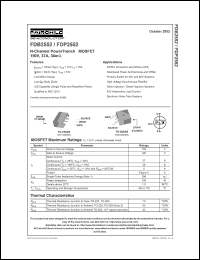 FDB2552 datasheet: N-Channel PowerTrench  MOSFET 150V, 37A, 36mOhm FDB2552