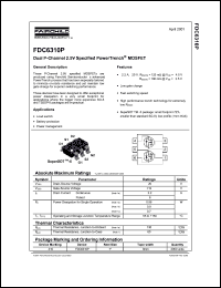 FDC6310P datasheet: Dual P-Channel 2.5V Specified PowerTrench MOSFET FDC6310P