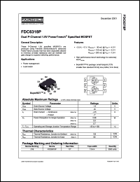 FDC6318P datasheet: Dual P-Channel 1.8V PowerTrench Specified MOSFET FDC6318P