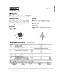 FDD6676 datasheet: 30V N-Channel PowerTrench MOSFET FDD6676