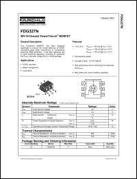 FDG327N datasheet: 20V N-Channel PowerTrench MOSFET FDG327N