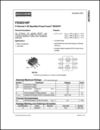 FDG6316P datasheet: P-Channel 1.8V Specified PowerTrench MOSFET FDG6316P