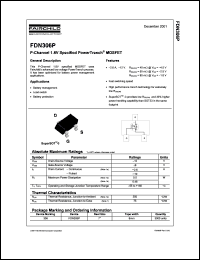FDN306P datasheet: P-Channel 1.8V Specified PowerTrench MOSFET FDN306P