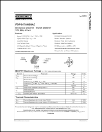 FDP047AN08A0 datasheet: N-Channel UltraFET  Trench MOSFET 75V, 80A, 4.7mOhm FDP047AN08A0