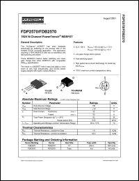 FDP2570 datasheet: 150V N-Channel PowerTrench MOSFET FDP2570
