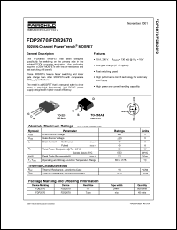 FDP2670 datasheet: 200V N-Channel PowerTrench MOSFET FDP2670