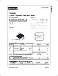 FDR842P datasheet: P-Channel 1.8V Specified PowerTrench MOSFET FDR842P