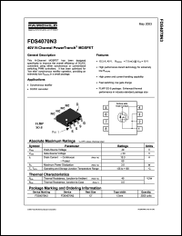 FDS4070N3 datasheet: 40V N-Channel PowerTrench MOSFET FDS4070N3