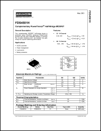 FDS4501H datasheet: Complementary PowerTrench Half-Bridge MOSFET FDS4501H