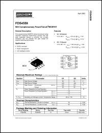 FDS4559 datasheet: 60V Complementary PowerTrench MOSFET FDS4559