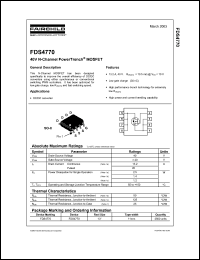 FDS4770 datasheet: 40V N-Channel PowerTrench MOSFET FDS4770