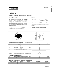 FDS6679 datasheet: 30 Volt P-Channel PowerTrench MOSFET FDS6679